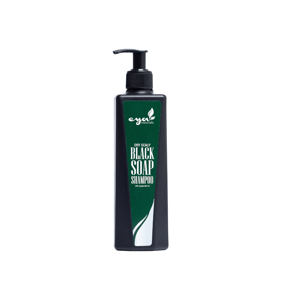Eya Dry Scalp Black Soap Shampoo, 500ml.