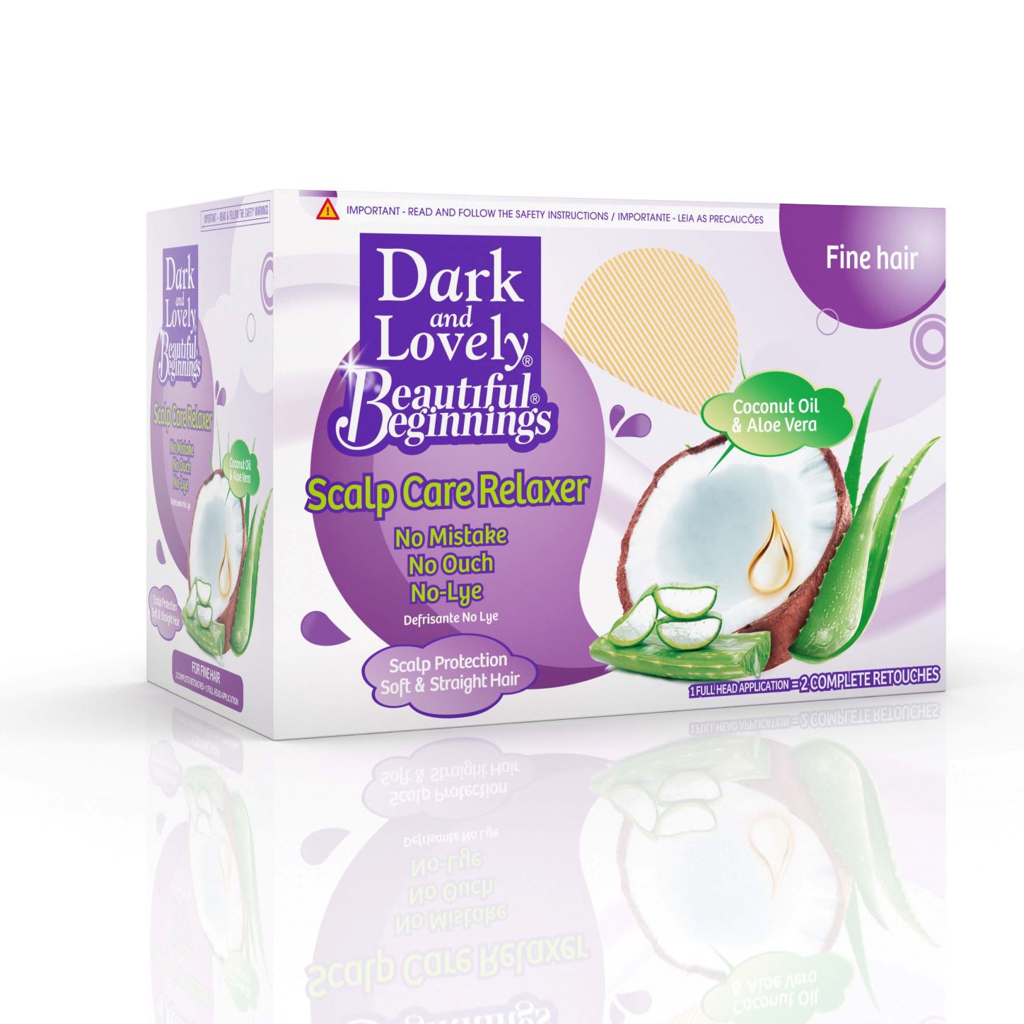 Dark and Lovely Beautiful Beginnings Scalp Care No Lye Relaxer Kit (Fine)