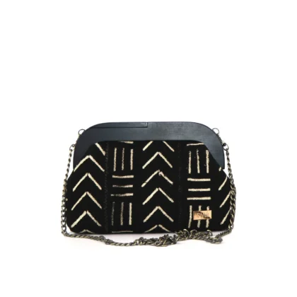 Oye Black White Ofosua Mudcloth Handbag