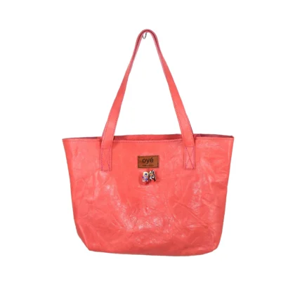 Oye Bean Red Rashida Leather Tote