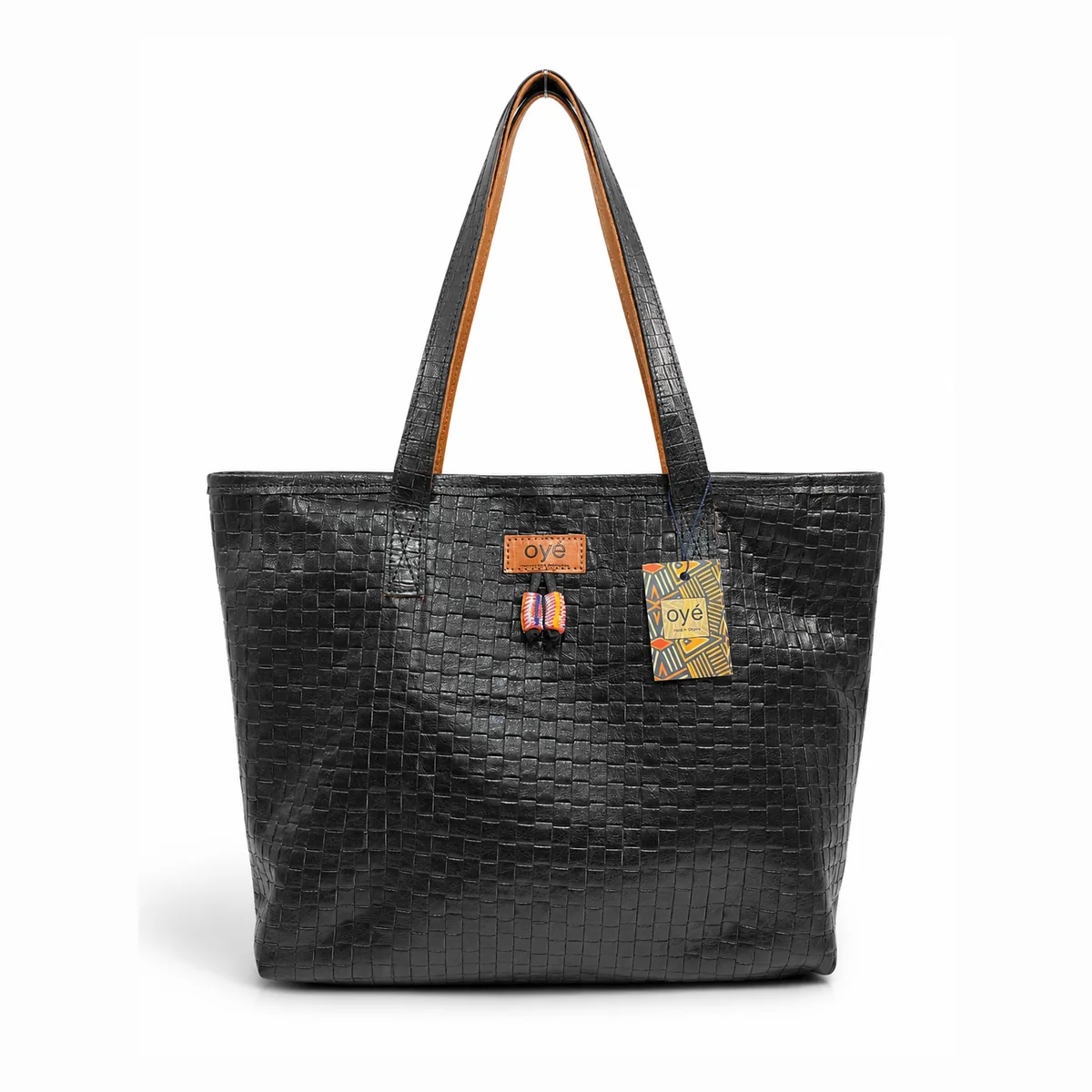 Oye Large Black Leather Tote
