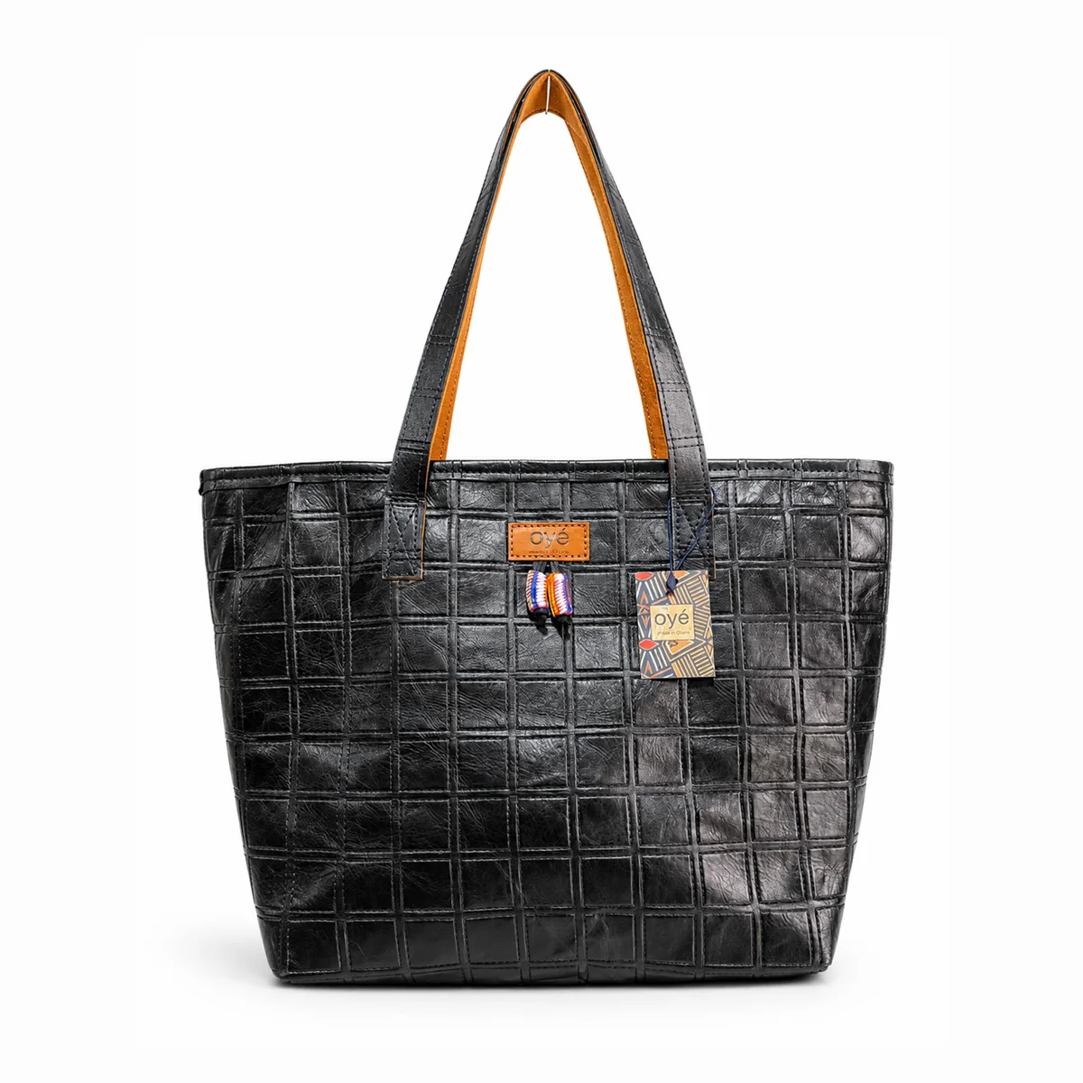 Oye Large Black Leather Tote