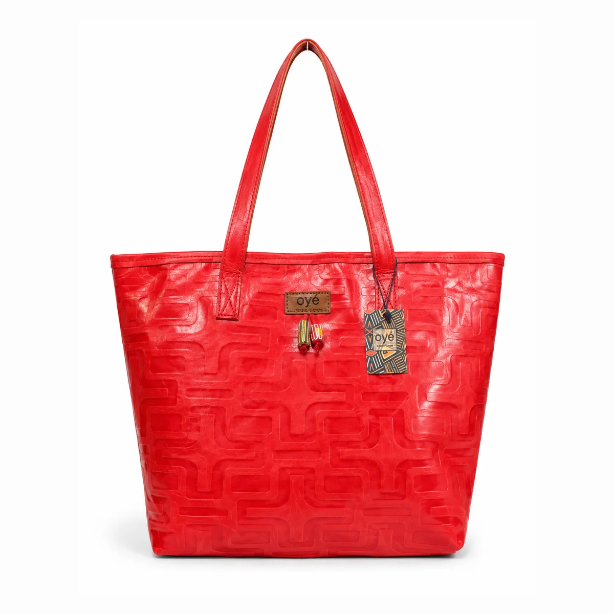 Oye Large Red Leather Tote