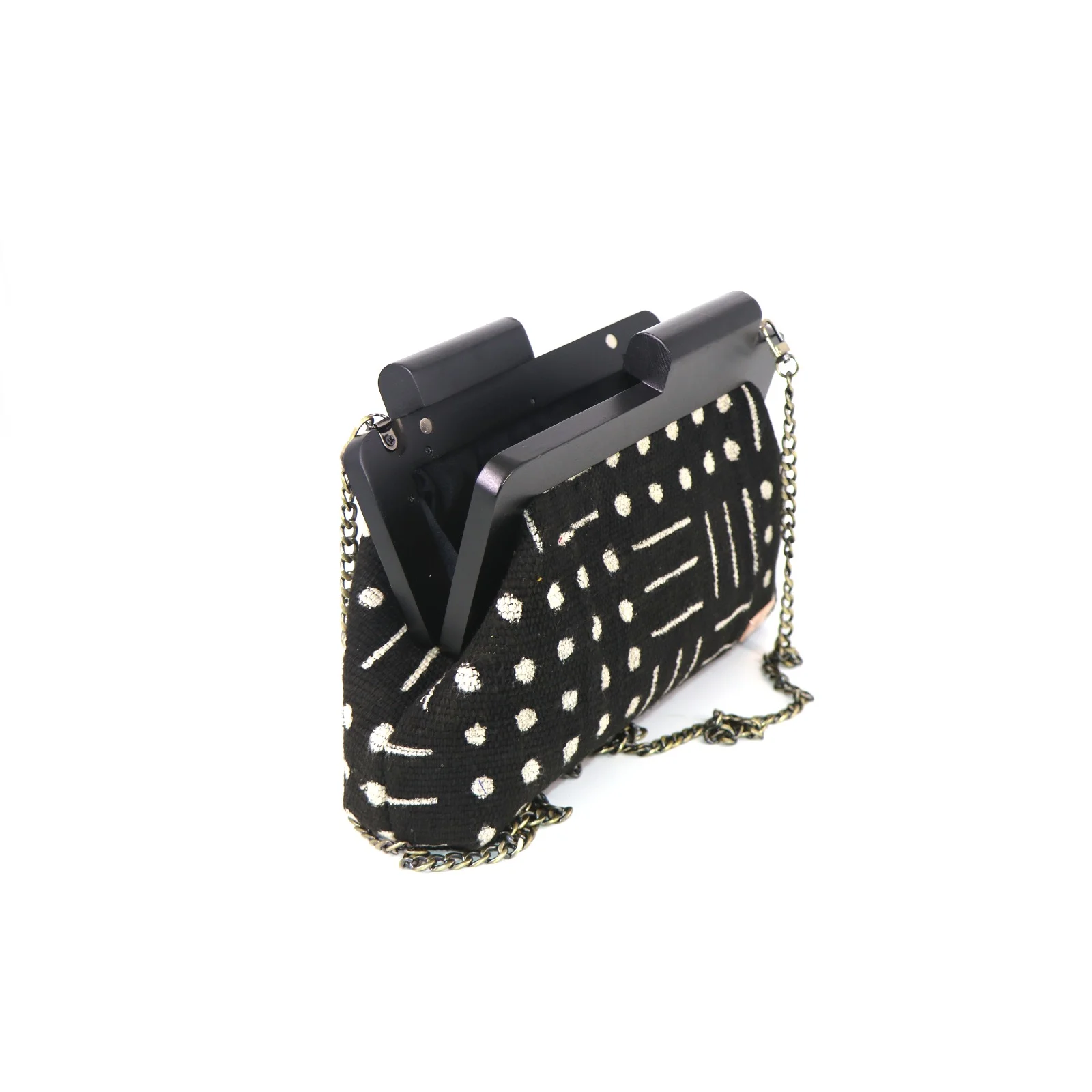Oye Black & White MudCloth Mansa clutch - Image 2