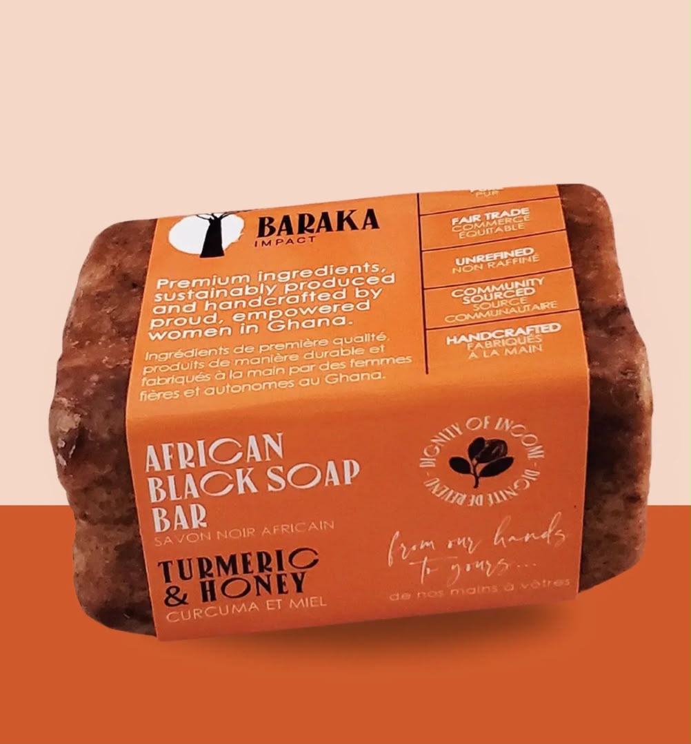 Baraka Turmeric & Honey Africa Black Soap Bar