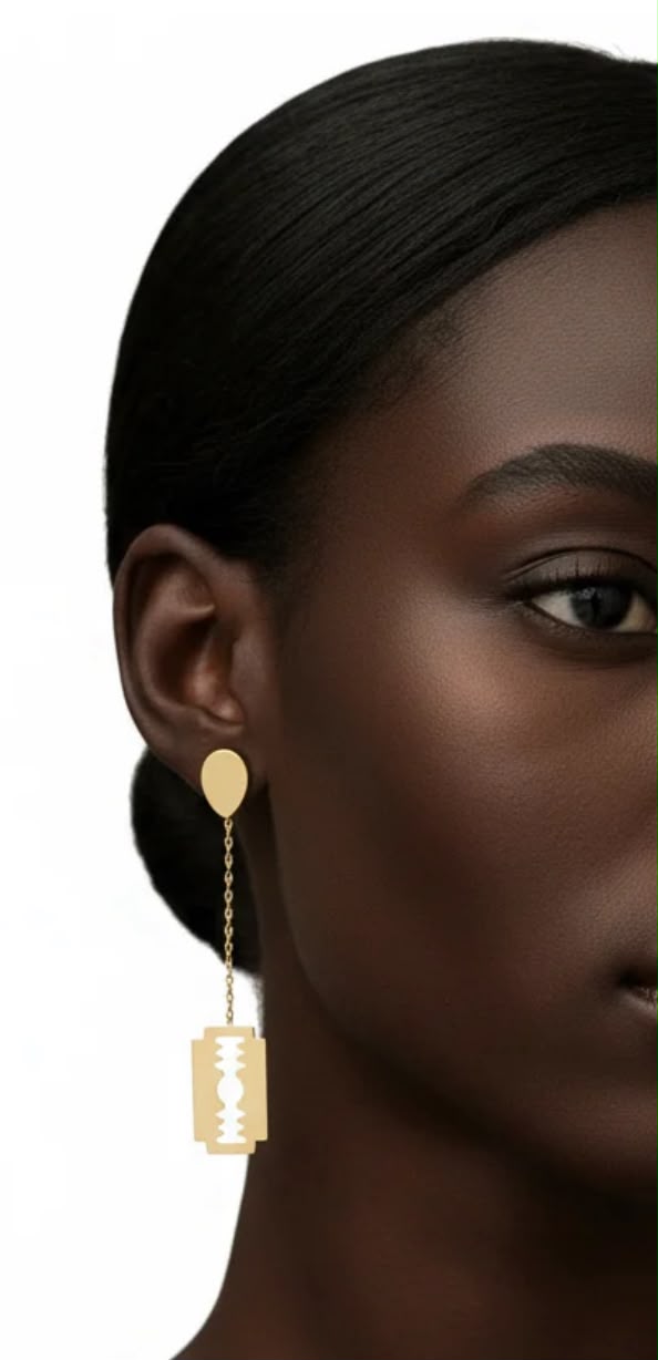 Regal Exquisite - Blade Edge Gold Earring