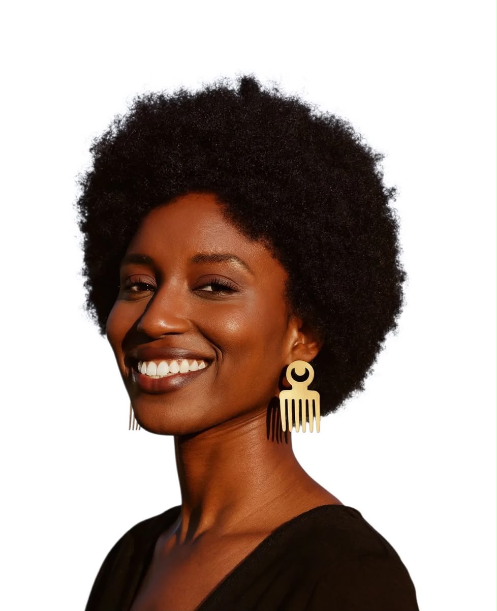 Regal Exquisite - Gold Adinkra Comb Earrings