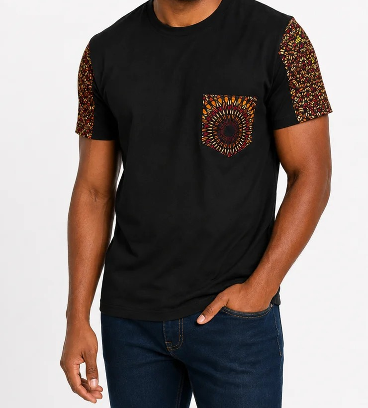 AF-Brown Orange Savanna Sun Pocket T-shirt