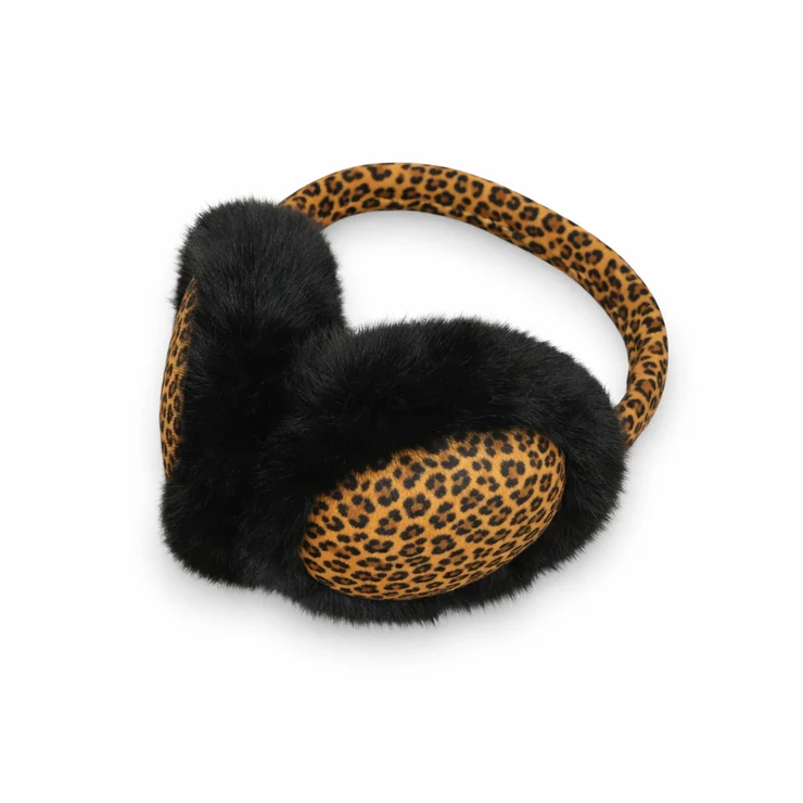 AF-African Print Earmuffs - Foldable Winter Ear Warmers - Leopard