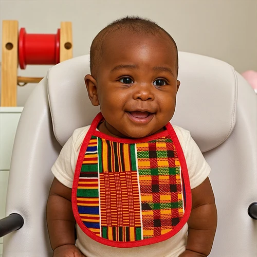 AF-Baby Bib - Multicolor Kente