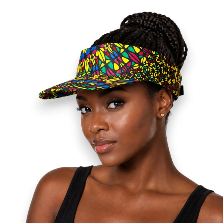 AF-African print Sun visor cap - Multicolor Sunburst