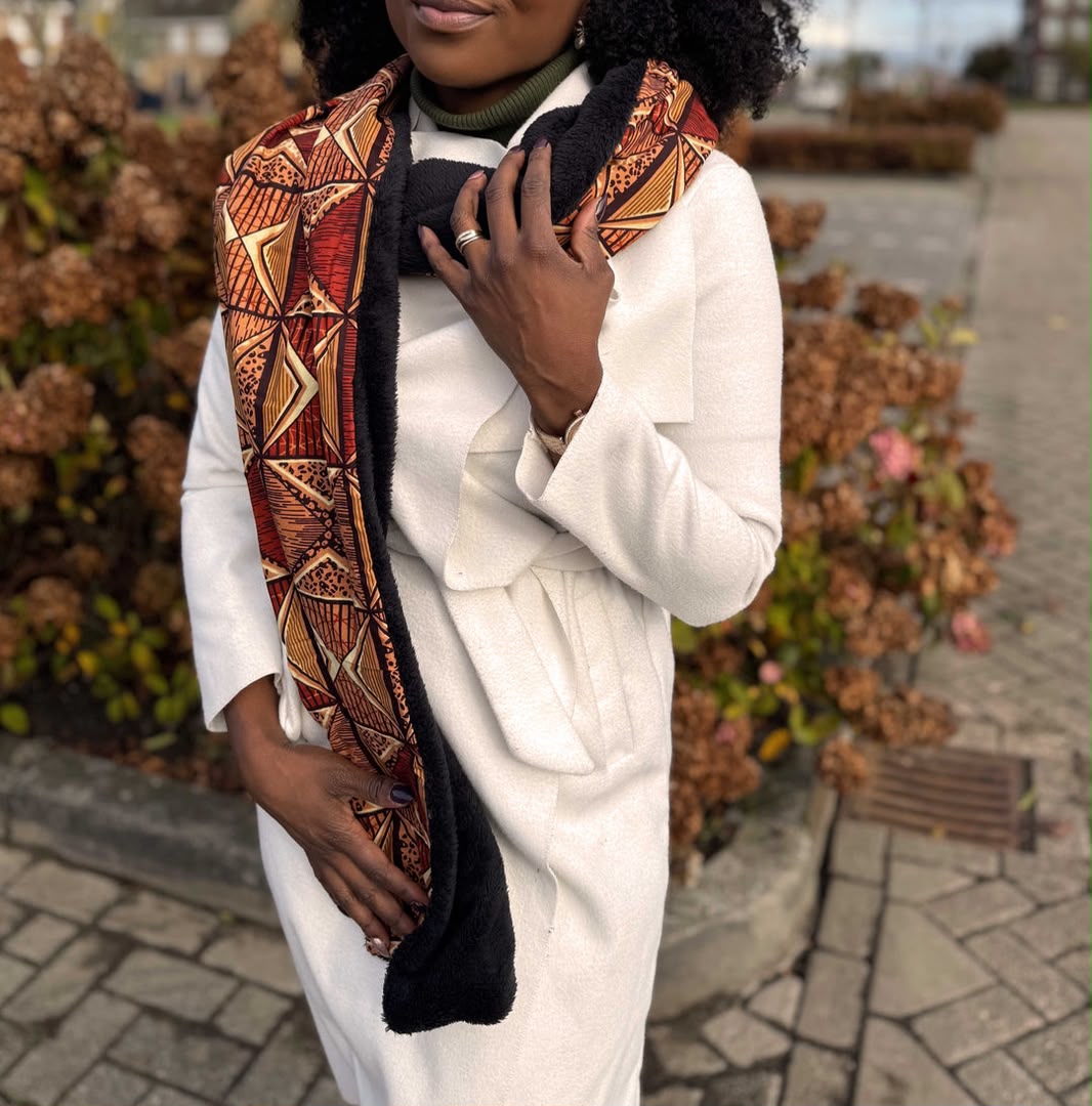AF- Winter scarf Unisex - Brown African Prism
